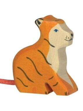 NWT Holztiger Wooden Toys Tiger Cub Sitting